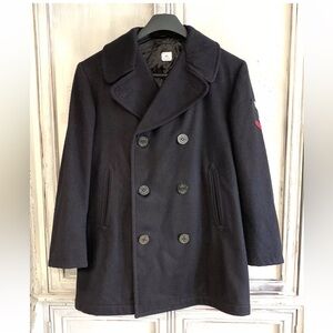 U.S. Navy Uniform Navy Blue Wool Pea Coat Medical Patch Sz 40R